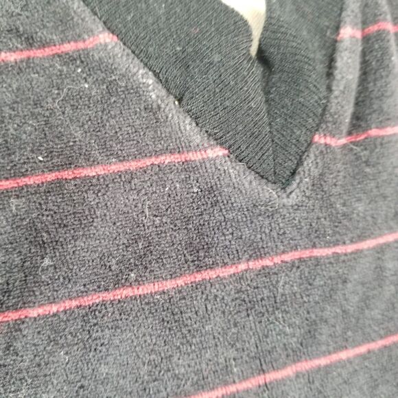 Macy's Men's Store velour sweater men's medium black long sleeve vintage 1980s - Picture 4 of 11